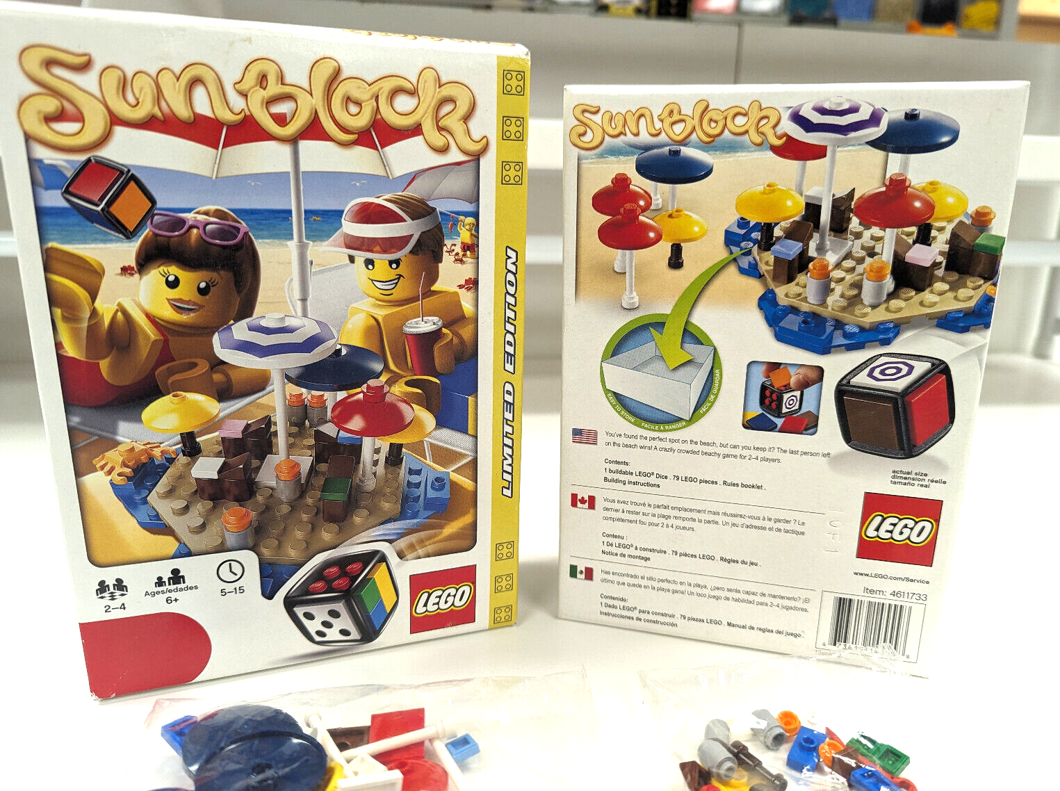 *NEW* LEGO 3852 SUNBLOCK Game Beach Umbrella Summer - Retired, Open Box - StudBee